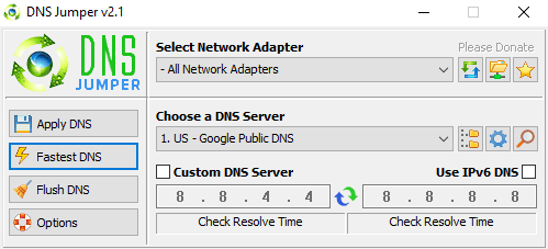 interface DNS Jumper