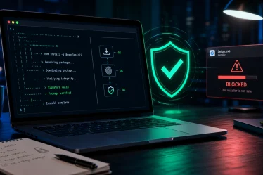Terminal securise qui bloque un faux installateur de CLI