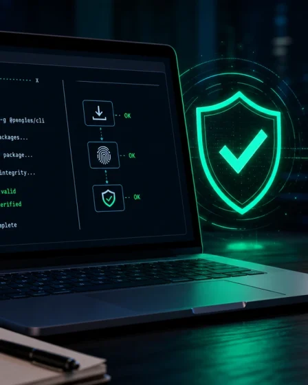 Terminal securise qui bloque un faux installateur de CLI