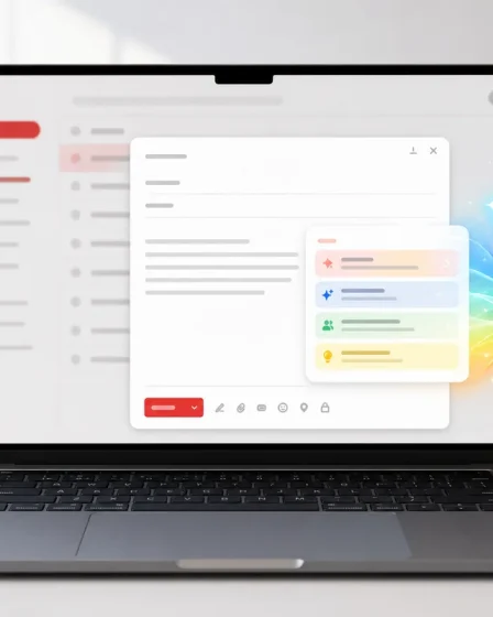 Interface email avec assistant IA Gemini qui aide à écrire un message dans Gmail