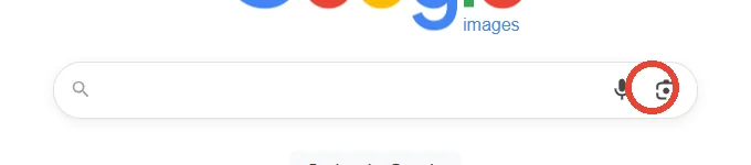 Bouton de recherche par image dans Google Images