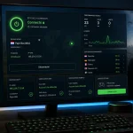 Interface VPN connectée pour tester Fortnite avant une partie