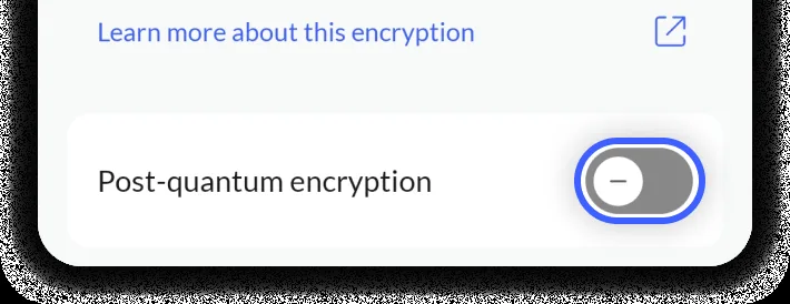 Bouton Post quantum encryption dans NordVPN Android