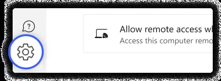 Menu Paramètres dans NordVPN Windows