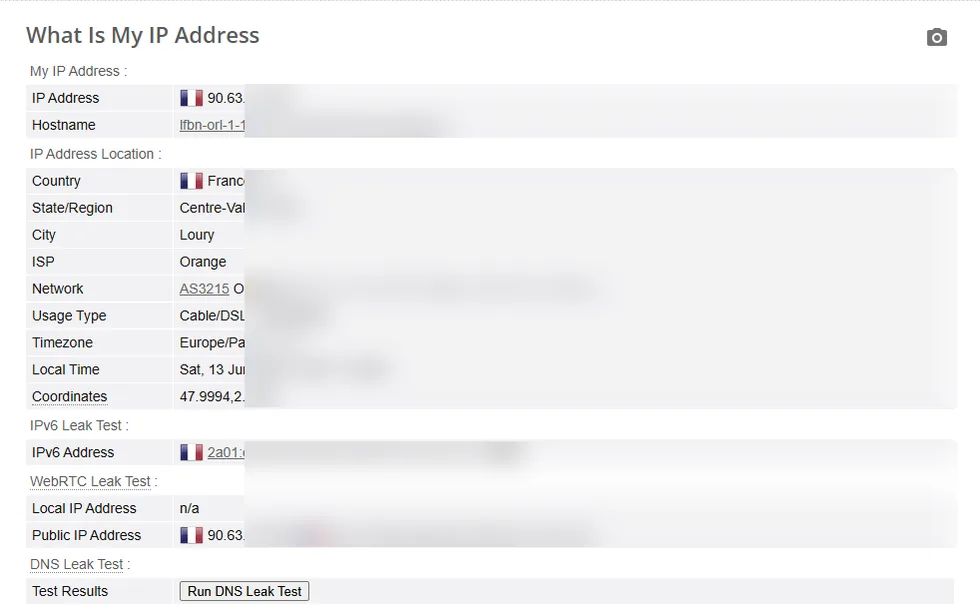Test BrowserLeaks pour vérifier l’adresse IP après Proton VPN