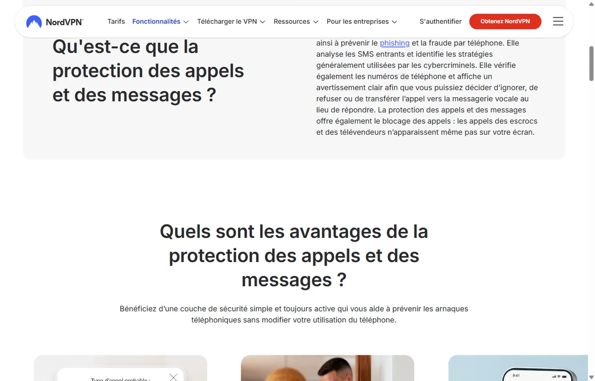 Avantages NordVPN pour repérer les SMS suspects