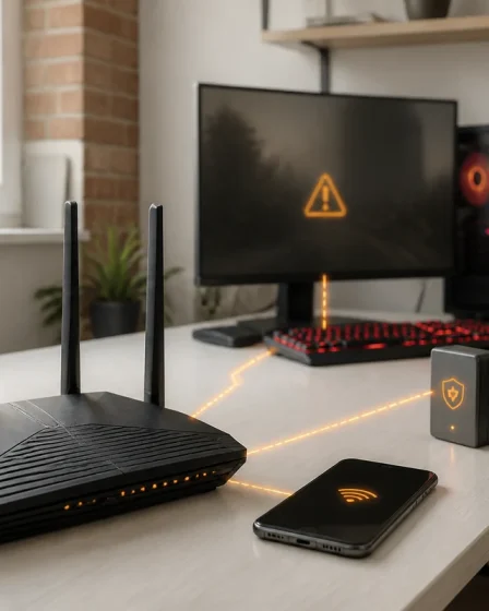 Routeur téléphone et PC utilisés pour diagnostiquer HUENEME NEGEV sur MW4