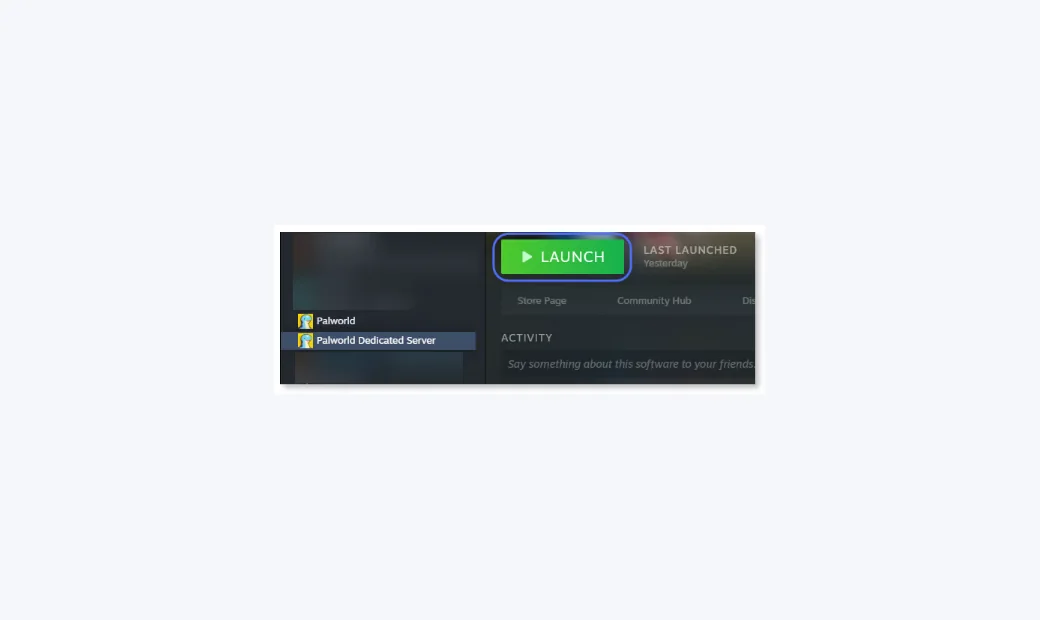 Outil Palworld Dedicated Server dans la biblioth&egrave;que Steam