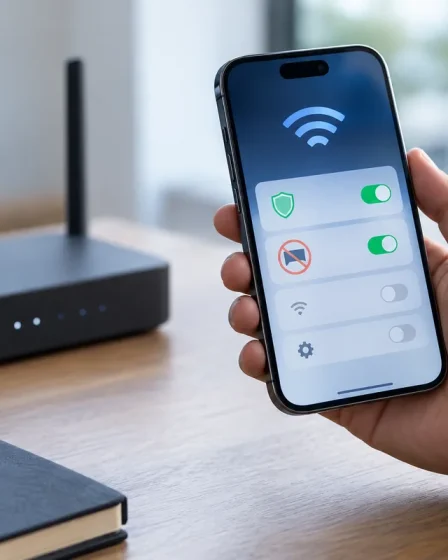 iPhone connecté en Wi-Fi avec une protection contre les publicités sous iOS 27