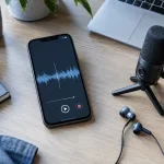 Microphone et ordinateur pour nettoyer une voix avec ElevenLabs