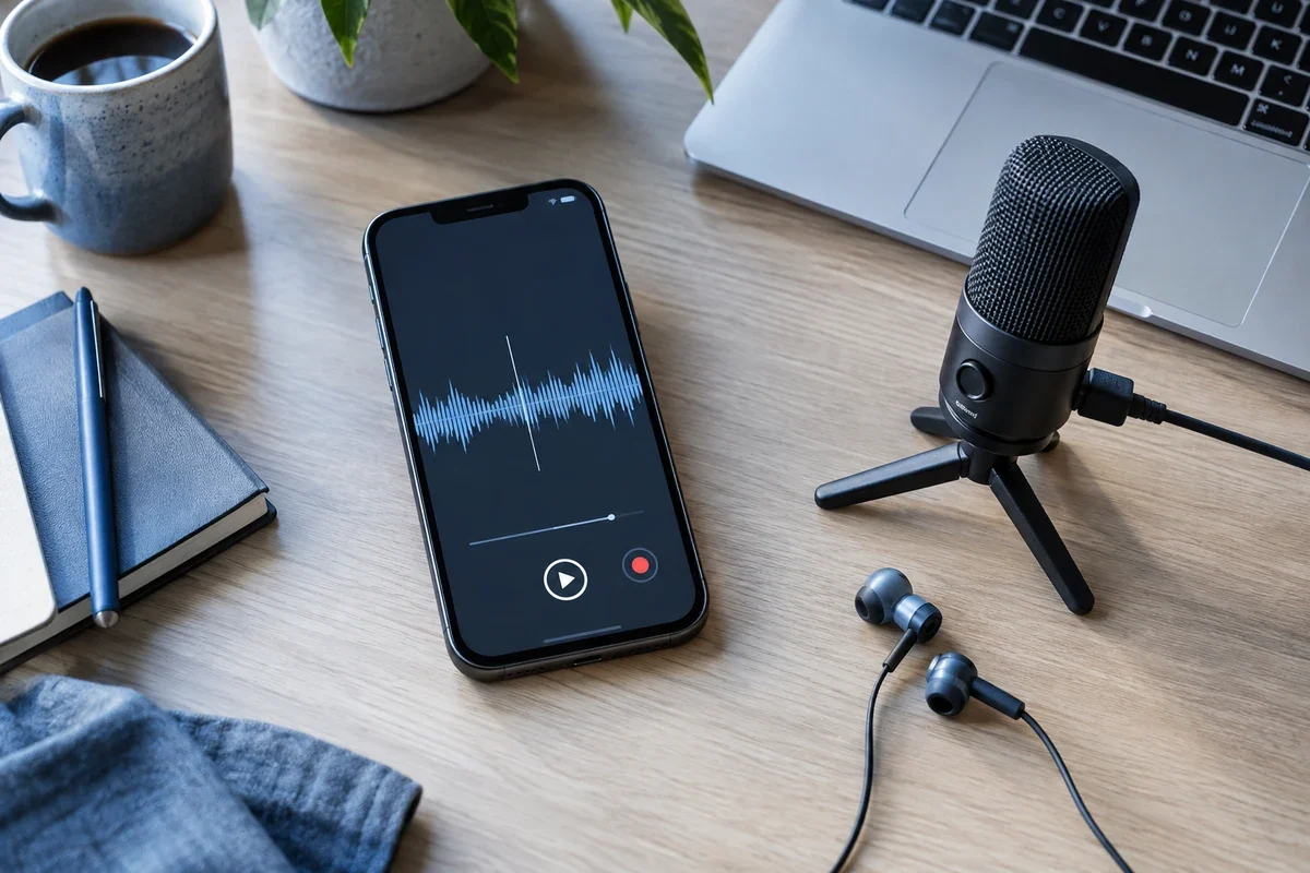 Microphone et ordinateur pour nettoyer une voix avec ElevenLabs