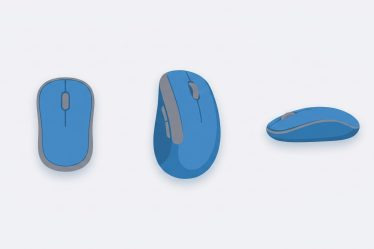 Generic illustration of three blue mouse shapes, not photographs of the reviewed models